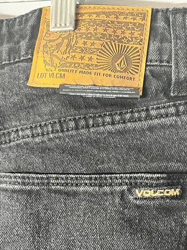 Volcom Vorta Slim Straight Jeans Black Denim Mens Size 32 (Measures 32x30) - Picture 15 of 15