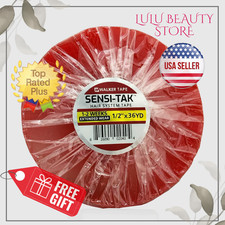 Sensi-Tak Tape Red Liner 1/2"x 36 Yard Roll for Poly Units Wigs Toupee Walker