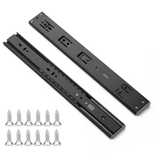 14 Inch Soft Close Drawer Slides 2 Pairs 4 Pack Black Full Extension Ball Bea...