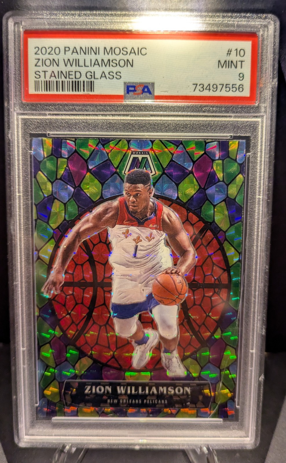 2020 Panini Mosaic Zion Williamson Stained Glass PSA 9
