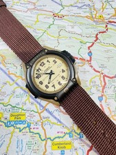 Vintage Casio FT-500W Forester Illuminator Watch Brown Nylon Strap New Battery