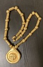 Runway Gold Sun Face Raindrop Pendant Tubular Bead Chain Statement Necklace — photo 8