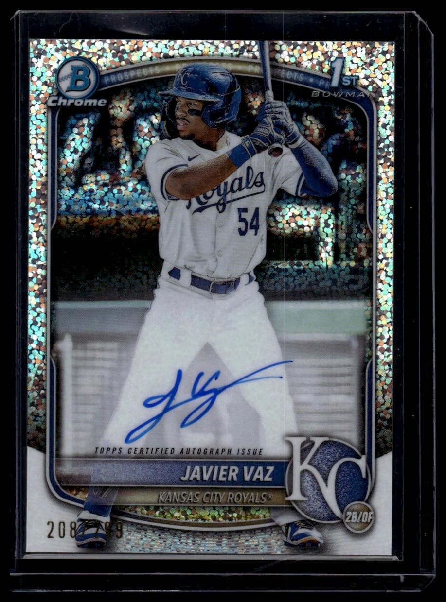 2025 Bowman #CPA-JVA Javier Vaz Chrome Prospect Auto Speckle Ref #/299