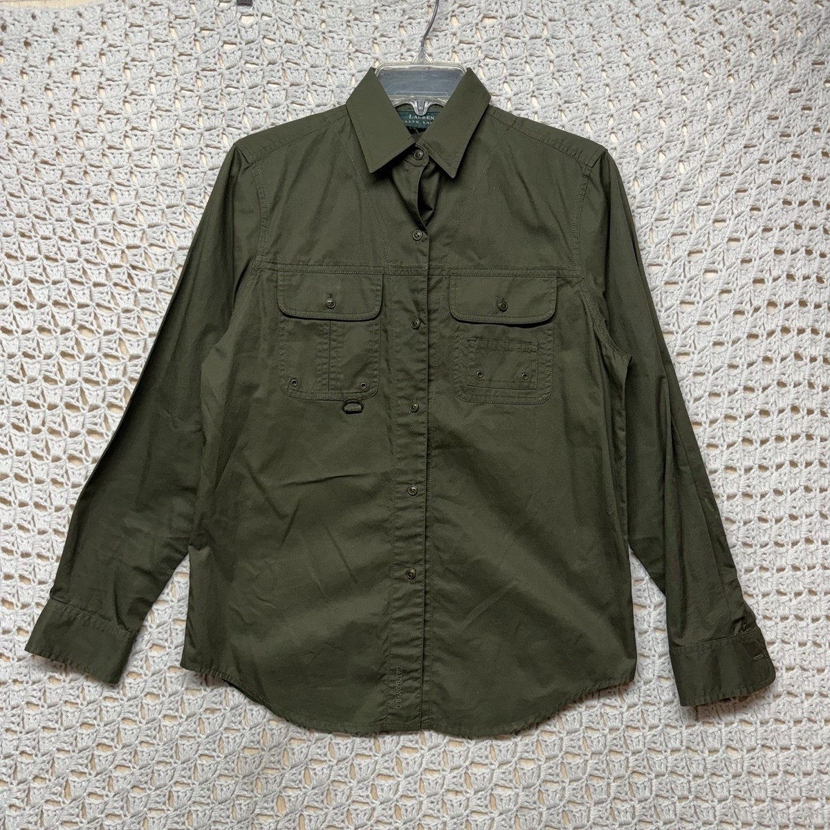 green dress shirt women 100% Linen Guayabera Shirt 3/4 Sleeve 4 Pocket main image 0