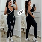 Women's Black One-Piece Activewear Jumpsuit Bodysuit Sleeveless Stretch — photo 7