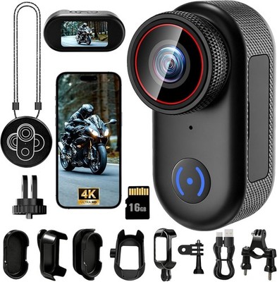 Körperkamera Mini Bodycam Body Action Vlogging Camera 4K WIFI 150° 1.47'' Display