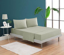 Extra Soft 100 Cotton Bed Sheet Set - Deep Pocket, California King, Mineral Gre