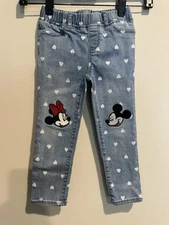 GAP Disney Minnie Mickey Mouse Size 4T jeans jegging white hearts