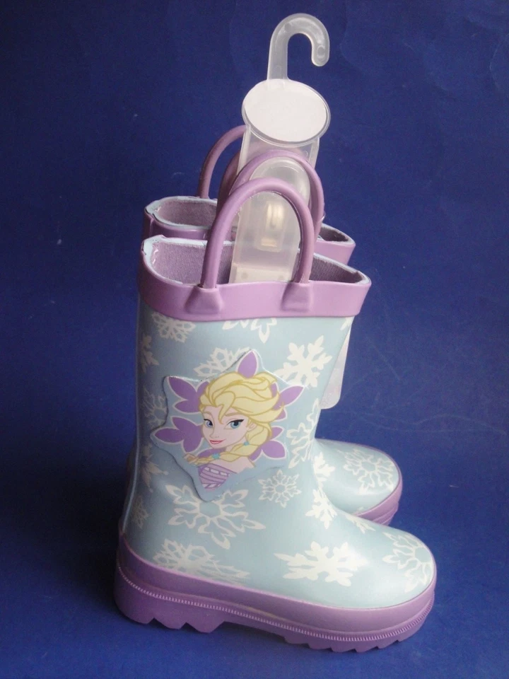 Botas de Lluvia Disney Niñas Frozen Elsa Copo de Nieve Púrpura, Talla 6 Foto 2 de 4