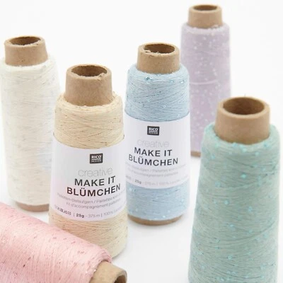 RICO DESIGN 25g Rico Creative Make It Blümchen Beilaufgarn zum Mitstricken brandneu 🆕️