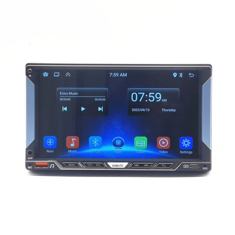 Double 2 Din 7'' Car Android Auto MP5 Player Touch Screen Bluetooth Stereo Radio - Image 2 of 4