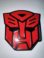 Je22- TRANSFORMERS AUTOBOT Excellent Enamel BELT BUCKLE Red Black
