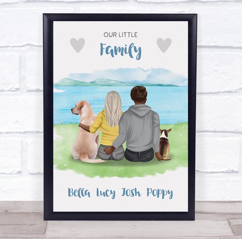 Regalo romántico para él o ella estampado personalizado para pareja de Little Family Dog - Imagen 1 de 12