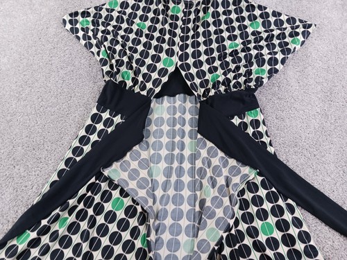 Vertigo Paris Womens Dress Large Black Geometric Polyester Blend Vintage - Picture 11 of 14