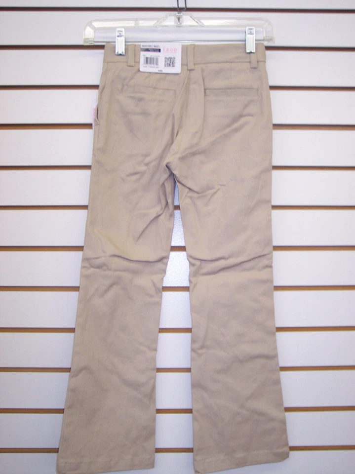Girls IZOD Khaki or Navy Stretch Skinny Bootcut Uniform Pants Sz 4-16 /12-16Slim - Image 3 of 4