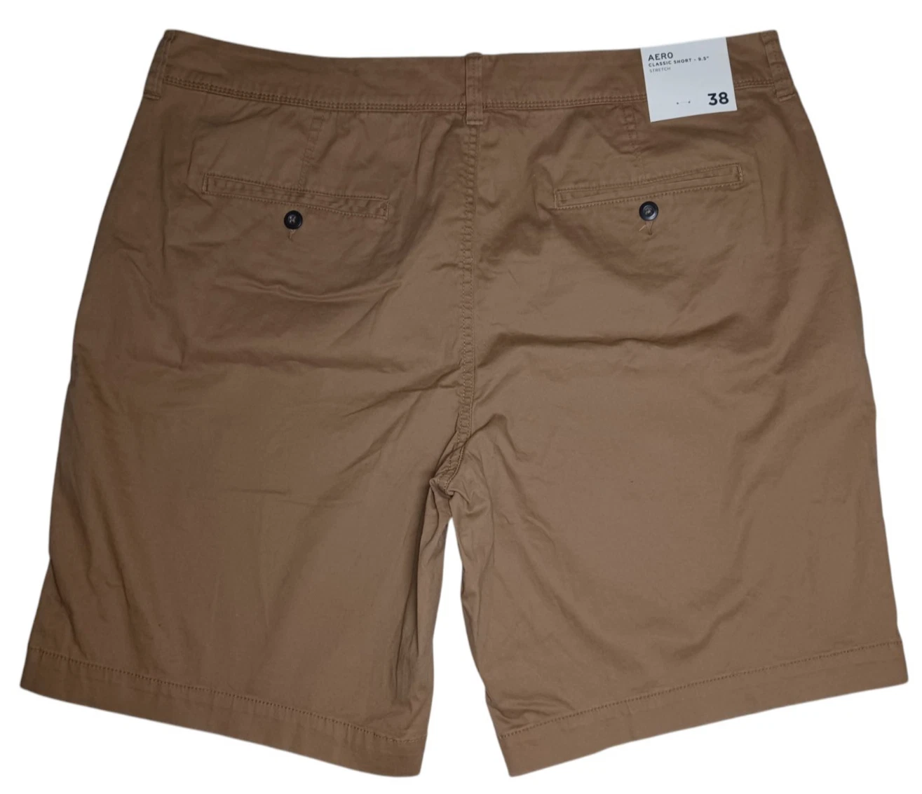 Aeropostale Chino Shorts Classic Casual Mens 38 x 9.5 Sandlewood Tan Stretch NWT