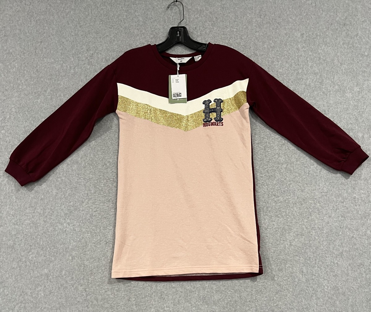 Girls H&M Harry Potter Hogwarts Sweatshirt Dress Size 8-10 NWT