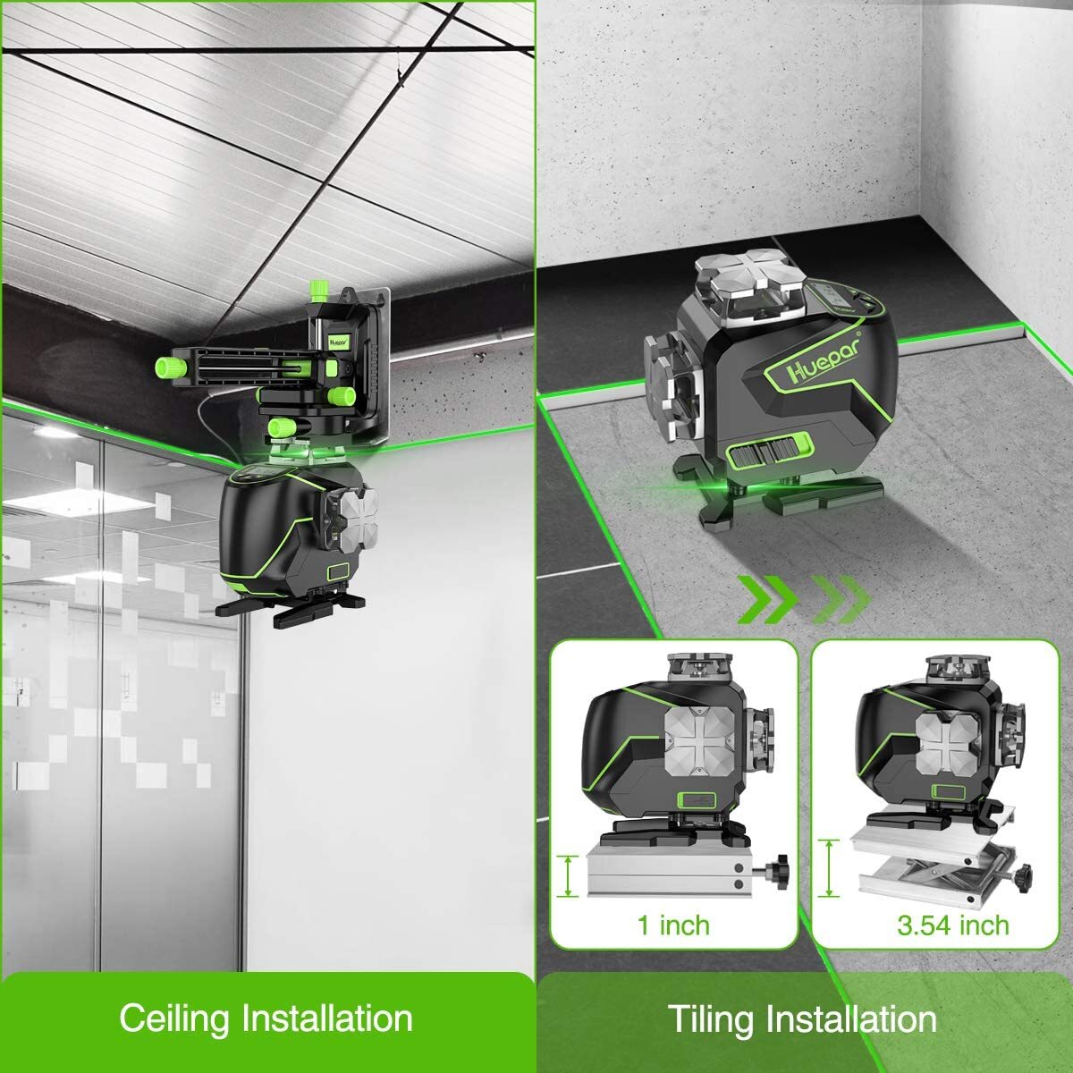 Huepar S04CG 16 Line Kreuzlinienlaser 4 x 360 Linienlaser mit LCD-Bildschirm