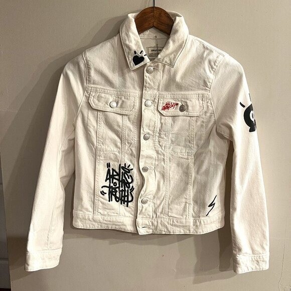 ZADIG & VOLTAIRE Women's White Denim Kioky Jormi Graffiti