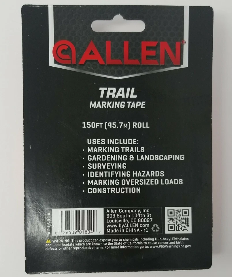 Cinta para marcar senderos Allen 46 150 pies reflectante caza senderismo naranja bandera Foto 2 de 2