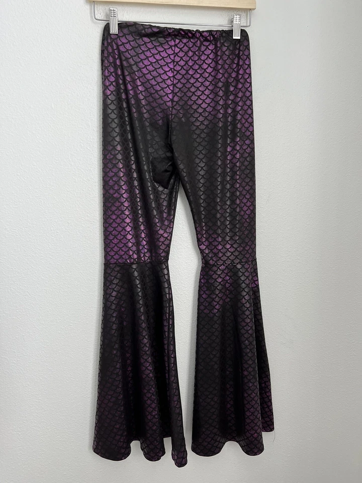 FORO Mujer Halloween Brillo Elastizado Campana Parte Inferior Pantalones Sirena Disfraz Foto 2 de 4