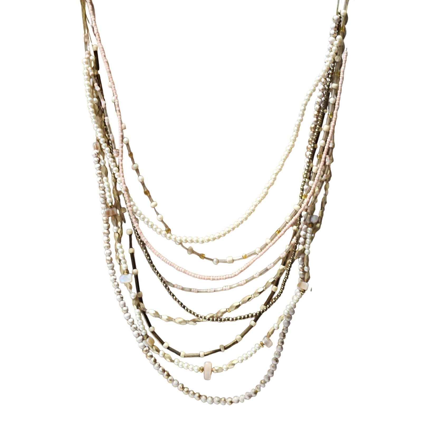 Boho Chic Multi Strand Beaded Statement Necklace … - image 3