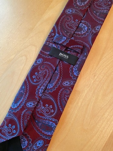 HUGO BOSS 100 % SEIDE HERGESTELLT IN ITALIEN PAISLEY 3 ZOLL BREITE KRAWATTE - Bild 2 von 4