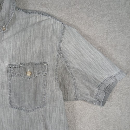 Duluth Trading Shirt Mens Size Medium Button Front Long Short Sleeve Casual Gray - Picture 4 of 13