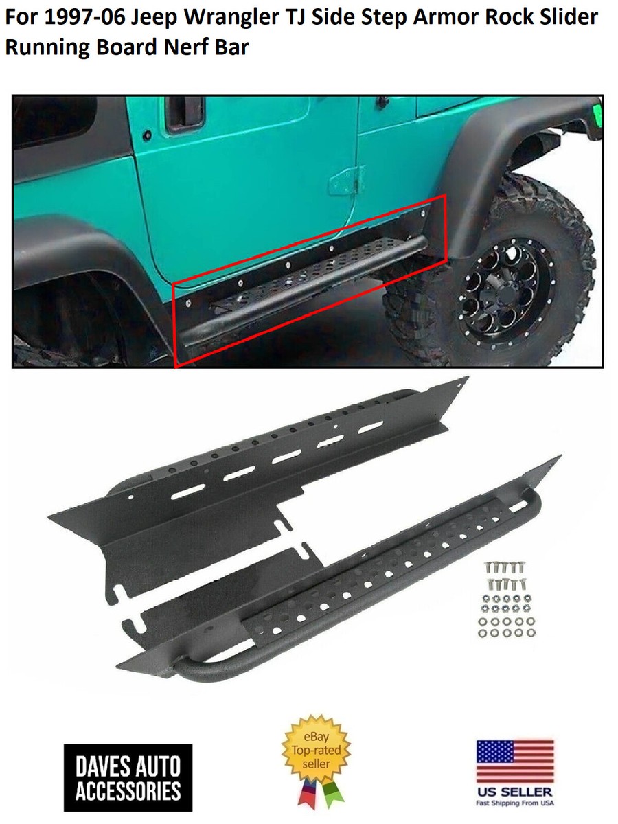 For 1997-06 Jeep Wrangler TJ Side Step Armor Rock Slider Running