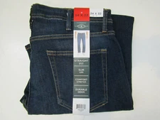 G.H. BASS & CO. Dark Wash Straight Fit Slim Leg Jeans Size 40 W 32 L NWT Mens 