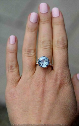 2.50Ct Round Cut Blue Tanzanite Solitaire Engagement Ring 14K Rose Gold Finish - Picture 4 of 10
