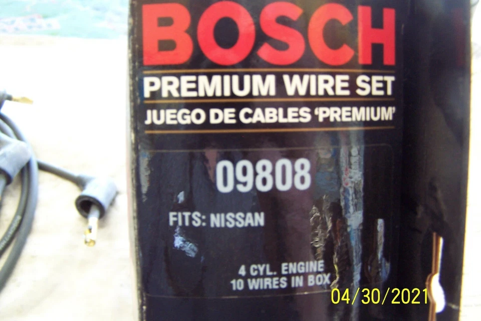 JUEGO DE CABLES ENCHUFABLES DE SILICONA BOSCH 09808 PARA NISSAN STANZA 1987-89 4CYL N/O/S Foto 2 de 3