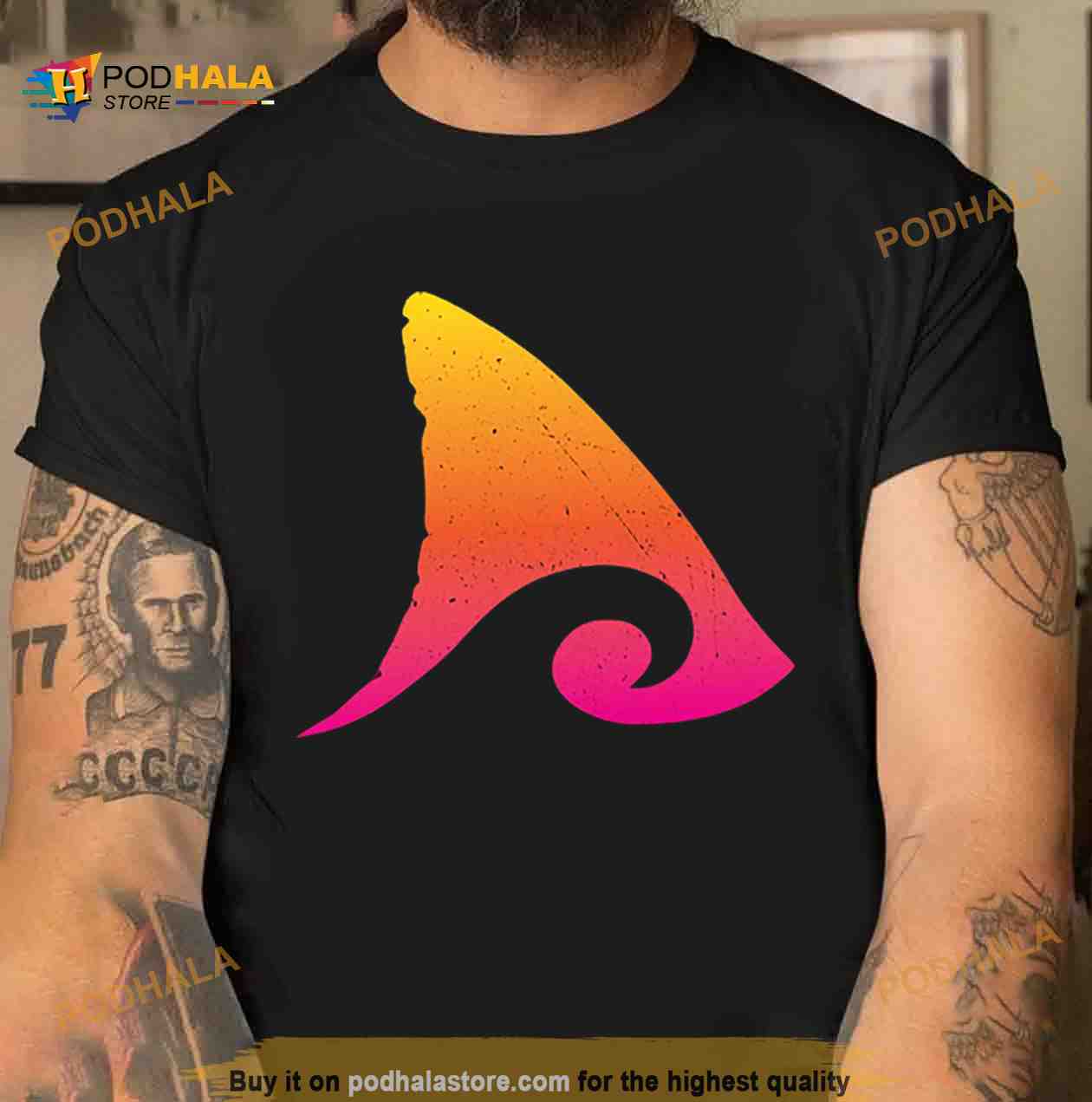 Shark Fin Ocean Wave Beowulf Shirt
