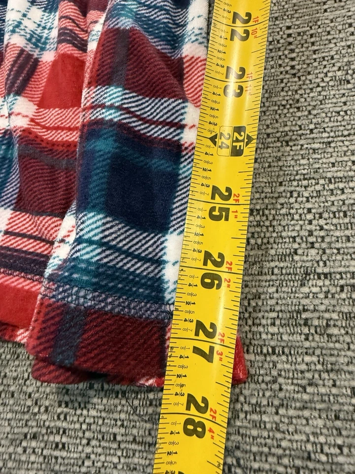 Conjunto de pijama de lana suave estampado a cuadros rojo azul marino Nautica para mujer talla mediana cálido Foto 3 de 4