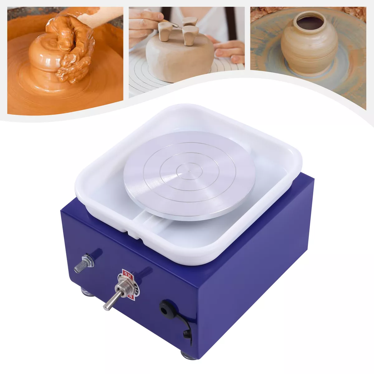 MINI ELECTRIC POTTERY WHEEL CERAMIC WORK CLAY ART CRAFT FORMING  MACHINE-BLUE