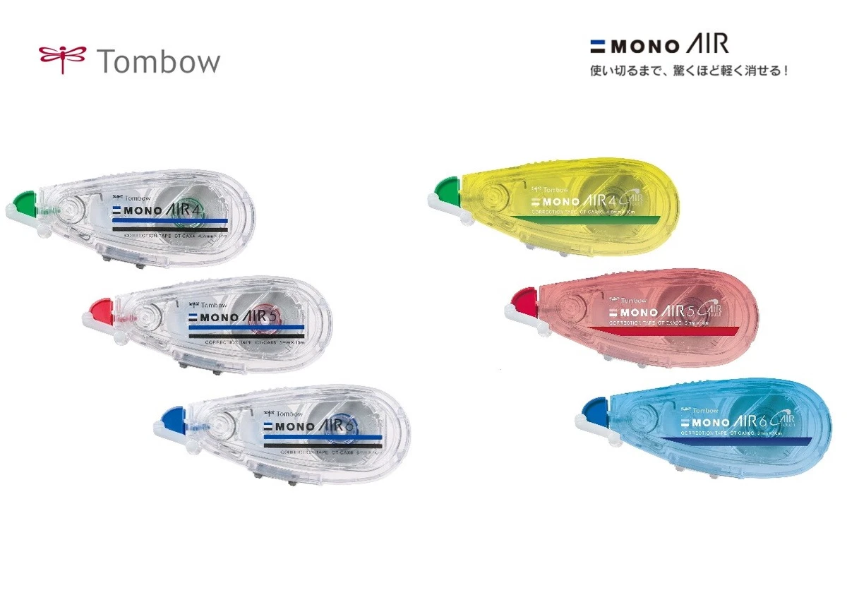 Tombow Mono Air Pen-Type Correction Tape, Refillable, Clear Applicator, 0.19 x 236