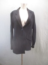 CHICO'S Size 1 Womens Black Lapel Pocket Lined Office Work Two Button Blazer 280