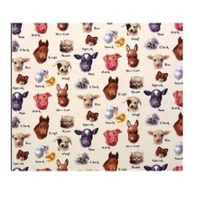 Nursery Baby Fabric - Animal Friends Face Sound Word - Elizabeth's Studio YARD