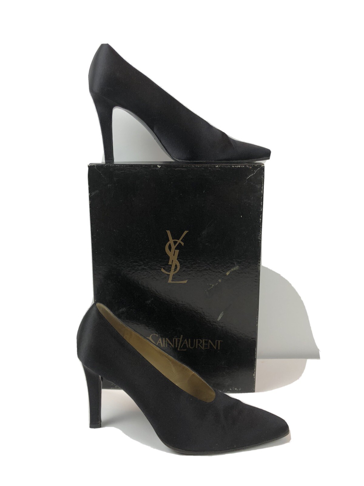 POMPA RASO NERO YVES SAINT LAURENT TAGLIA 8 eu 38