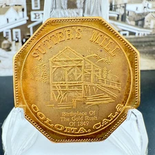 Coloma, Calif. Nevada City Mint Sutters Fort Gold Rush $50 So-Called Slug SP1862