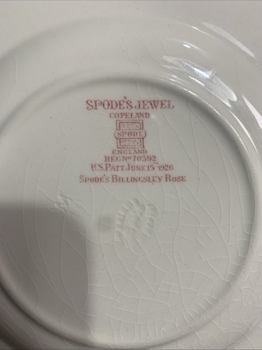 Spode’s Jewel Spode Billingsley Rose China 6” Salad Dessert Bread Plate - Picture 8 of 16