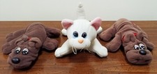 VINTAGE Tonka  KITTEN  POUND PUPPIES  Plush Stuffed--White  Brown - SET OF 3