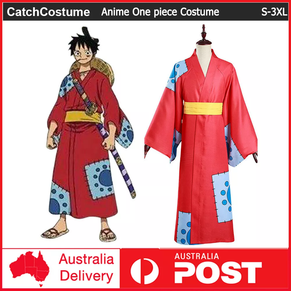 ON E PIE CE Wano Country Monkey D Luffy Cosplay Costume Kimono Custom Made