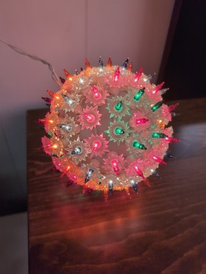 Vintage Christmas Hanging Multi Color 6  Sphere kissing ball white star flower