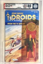1985 Kenner Star Wars Droids - Thall Joben  Coin AFA Y-80  80 80 80  UNPUNCHED