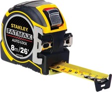 Stanley FatMax 8m 26ft AutoLock Magnetic Wide Blade Tip Tape Measure, 033504
