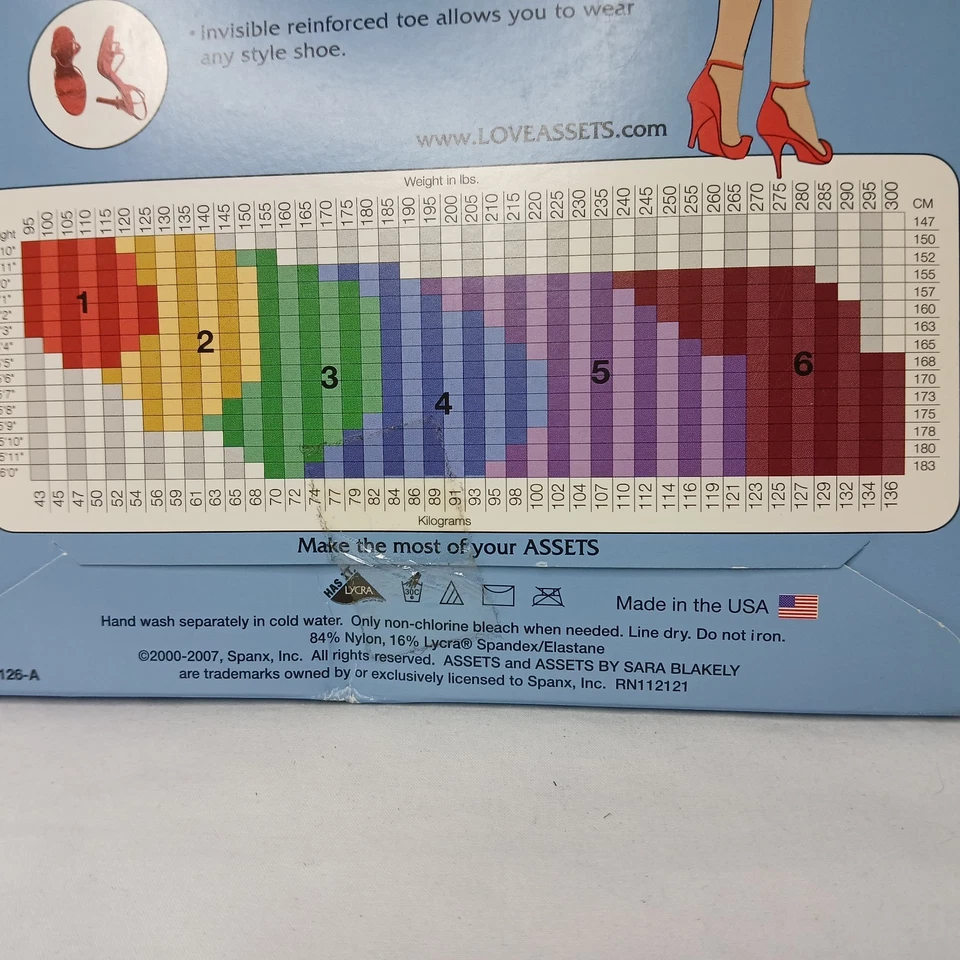 Assets Sarah Blakely perfect pantyhose buff size 6 reinforced toe Bodyshaping  - Image 4 of 4