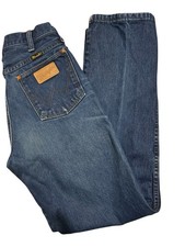 Wrangler Women  s Sz 11x34 Jeans 13MWZG Blue Straight Leg Hi Rise Western VTG