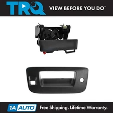 TRQ Tailgate Handle & Bezel Kit with Lock & Camera Hole Textured Black for GM