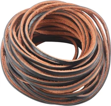3Mm Wide Flat Genuine Leather Strip Cord 6Yards Braiding String Very Suitable fo